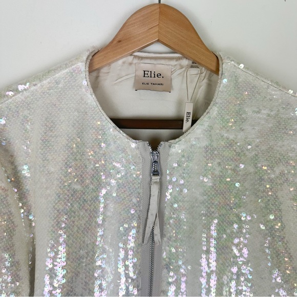 NWT Elie Tahari Sequin Bomber Jacekt - Picture 3 of 11